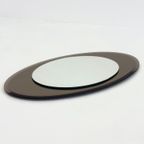 Italiaanse Vintage Ovale Spiegel Met Taupe Getint Glas thumbnail 12