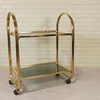 Vintage Italiaans Bar Cart Trolley, Goud thumbnail 12