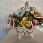 Bassano Ceramics Basket With Flowers, Italy 1950s thumbnail 17