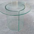 Vintage Postmodern Glazen Bijzettafel, Rond thumbnail 5