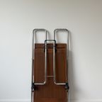 Vintage Mid Century Trolley / Serveerwagen Van Hout En Chroom thumbnail 10