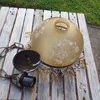 Vintage - Hanglamp - Glazen Hanglamp - Okergeel - Kralenrand thumbnail 8