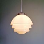 Art Deco Hanglamp In Witte Opaline, Jaren 1920-30 thumbnail 3