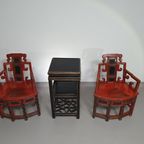 French Chinois Altar Chairs And Side Table thumbnail 7
