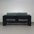 Two-seat Sofa “bastiano” From Afra & Tobia Scarpa For Gavina, Italy 60s. Black Solid Wood Frame A thumbnail 27
