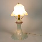 Murano - Opaline - Glasdesign - Tafellamp - Paddenstoel Lamp - Hand Geblazen - 80'S thumbnail 2