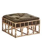 Poef Rattan Met Velvet Kussen thumbnail 3