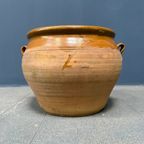 Grote Franse Aardewerk Pot Met Okergeel Glazuur thumbnail 5