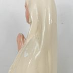 Antiek Vintage Beeld Heiligenbeeld Beeld Maria In Gips 72 thumbnail 3