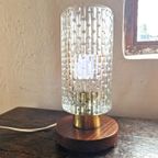 Mid-Century Bedlamp Van Teak, Messing En Glas thumbnail 2