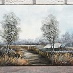 R. De Zaan - Schilderij Winterlandschap thumbnail 3