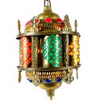 Arabian Hanging Pendant - Brass And Multicolored Pieces Of Plastic thumbnail 2