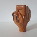 Reliving Vintage Houten Beeld Vuist Hand Beeldje Houtsnijwerk thumbnail 5