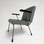 Opnieuw Gestoffeerde Blauwe Gispen 1401 Fauteuil, 1950's thumbnail 8
