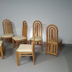 Blond Oak Postmodern Dining Chairs 1980S thumbnail 10