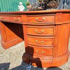 Klassieke Engelse Ovale Schrijftafel, Bureau, Partnerdesk, M thumbnail 4