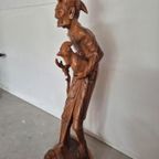 Groot Balinees Beeld Man Met Haan Bali Hout 105 Cm thumbnail 12
