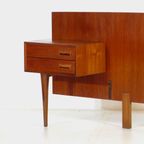 Vintage Mid Century Double Bed Headboard With Nightstands In Teak, 1960s thumbnail 3