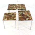 Hollywood Regency Set Van 3 Nesting Tables Vintage Epoxy thumbnail 8