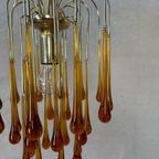 Vintage Amberkleurige ‘teardrop’ Kroonluchter thumbnail 8
