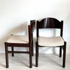 4 Donkerbruine Vintage Stoelen Jaren 70 thumbnail 11