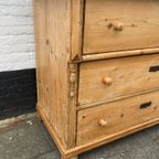 Antiek Grenen Commode / Ladenkast  91 Cm Hoog thumbnail 6