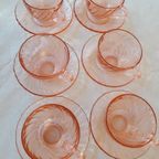 Vintage Rosaline Kop En Schotel France Roze Persglas thumbnail 10