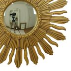 Vintage Zonnespiegel Sunburst Spiegel Convex Goud Hars 48Cm thumbnail 10