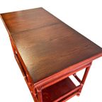 Vintage Koraalrode Sidetable Lyda Levi Voor Mcguire thumbnail 12