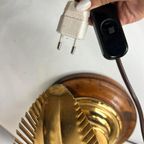 Vintage Hoge Tafelllamp Met 'Gouden' Palmen Hans Kögl Stijl thumbnail 13