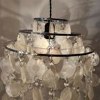 Capiz Schelpen Hanglamp Vintage Chrome Frame thumbnail 8