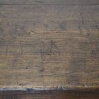 Stoere Antieke Begin 19E Eeuwse Franse Eettafel Gemaakt Van Eikenhout Met 1 Lade thumbnail 14