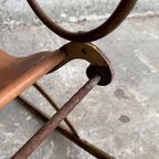 Metalen Schommelstoel Met Leder Ligbed Uit De 19E Eeuw. thumbnail 7