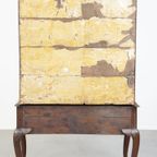 Prachtige, Charmante Vroeg 18E Eeuwse Engelse Eikenhouten Kast/ Chest On Stand/ Highboy thumbnail 5