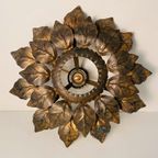 Verguld Metalen Florale Wandlamp Jaren 60 thumbnail 11