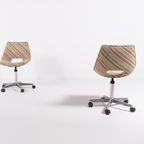 Pair Italian Desk Chairs / Bureaustoel / Kantoorstoel, From Augusto Bozzi For Saporiti, 1970’S thumbnail 5