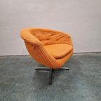 Jaren 60 Oranje Vintage Fauteuil Clubfauteuil Draaistoel thumbnail 9