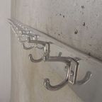 225 Cm Lange Aluminium Wandkapstok Met 16 Dubbele Haken, Jaren 60 thumbnail 10