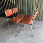 Set/4 Italian Mid-century Tavo Stoelen In Cognac Skai Leder thumbnail 9