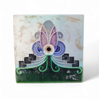 53 X Art Nouveau Tiles / Oven Tiles With Attach Holes 1920s thumbnail 3