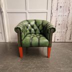 Chesterfield Club Chair – Knopenzit – Antiek Groen thumbnail 6