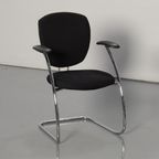 Frontseat Vergaderstoel, Zwart, Stapelbaar, Sledeframe thumbnail 2
