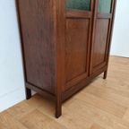 Vintage Antieke Boekenkast Wandkast Servieskast Kast Vitrinekast. thumbnail 2