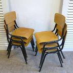 Prachtige Set Van 6 Vintage Retro School Stoelen thumbnail 6