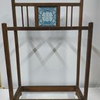 Antieke (Jugendstil) Houten Paraplubak (Handdoekhouder) thumbnail 6