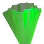 Art Deco - Bagley Green - Uranium Glass - Set Of Three ‘Grantham’ Vases Mounted On Transparent Foot thumbnail 10