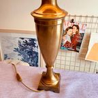 Prachtige Grote Koperen Hollywood Regency Lamp thumbnail 4