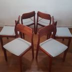 Set Van Zes Vintage Eetkamerstoelen Van Henry Kjaernulf thumbnail 9