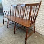 Vintage Houten Bank - Keukenbank, Tuinbank - Windsor Stijl thumbnail 5