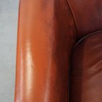 Set Van Een Strakke, Luxe, In Goede Staat Verkerende Oxblood Rode Rundleren Bank + Clubfauteuil thumbnail 19